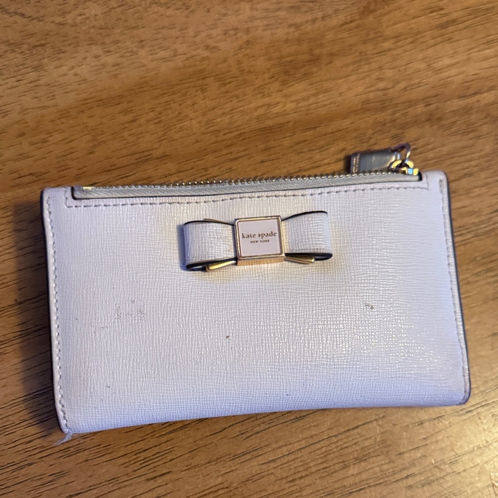 Kate Spade Cream Leather Wallet with Bow Accent